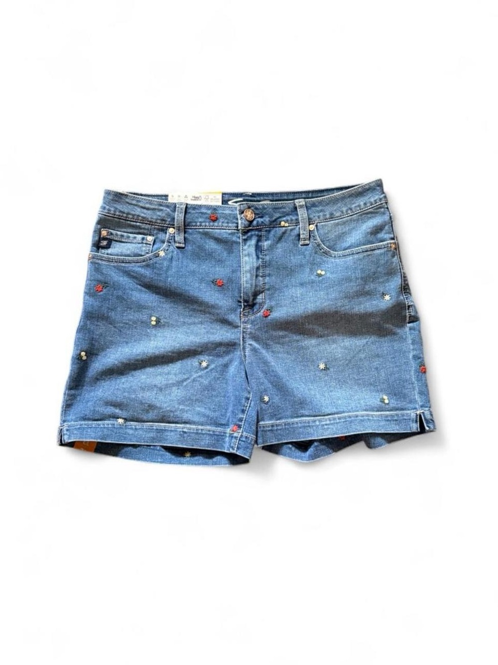 Seven7 Weekend Short. Blue denim shorts with embroidery. Size 12. Comfortable.